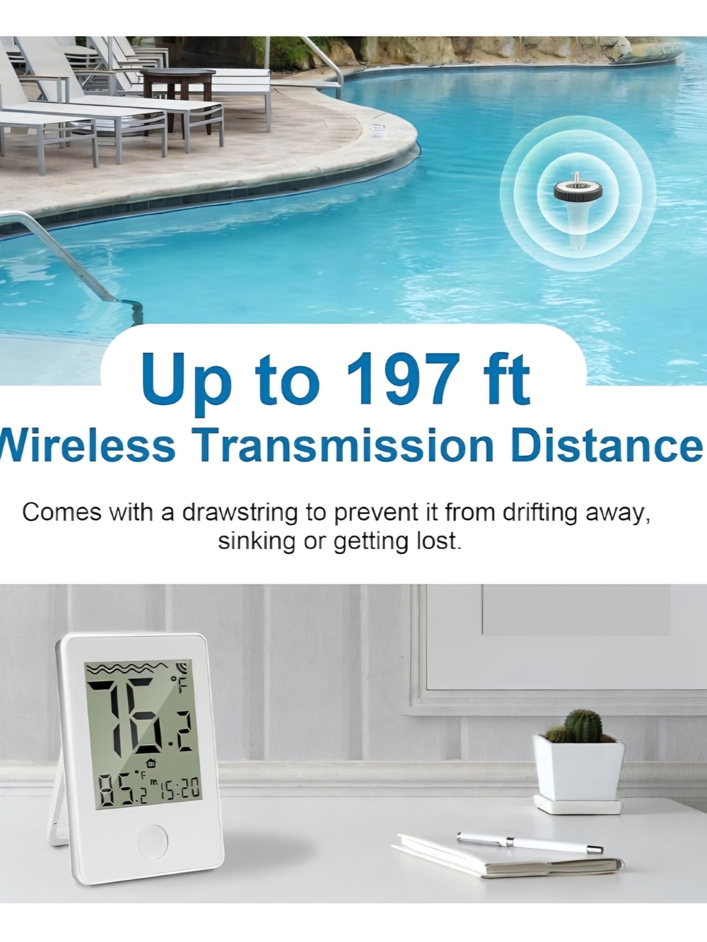 Digital Floating Pool Thermometer with Wireless Display - Picture 5 of 6